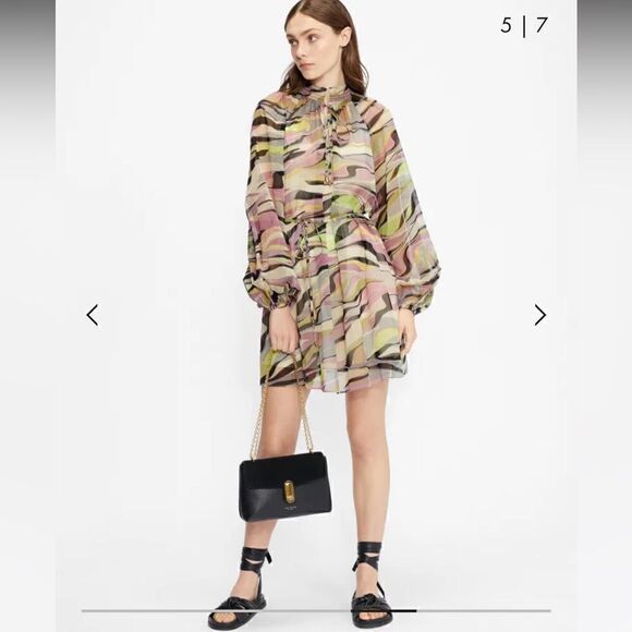 TED BAKER Zeenaa Blouson Sleeve Mini Dress Size 0 - US 00 - Picture 1 of 10